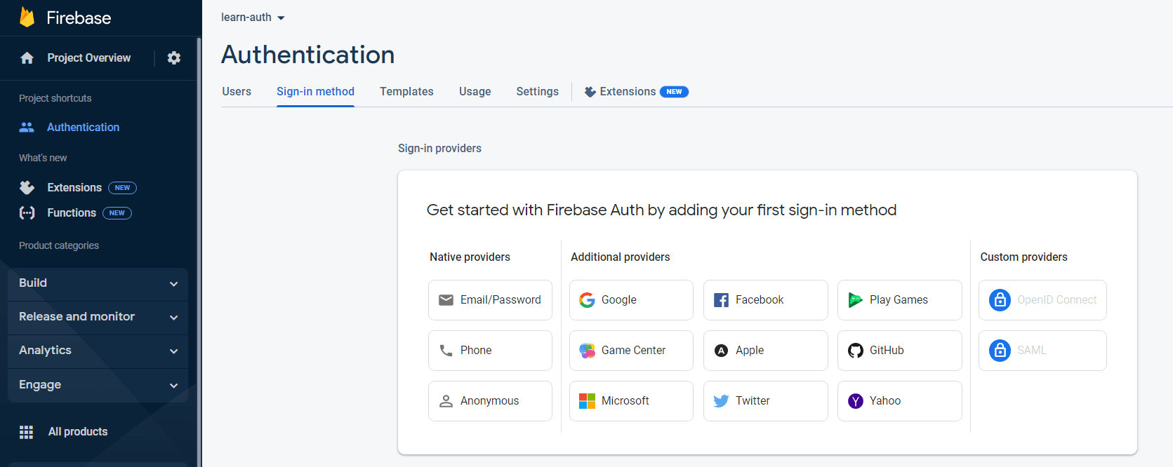 authentication page