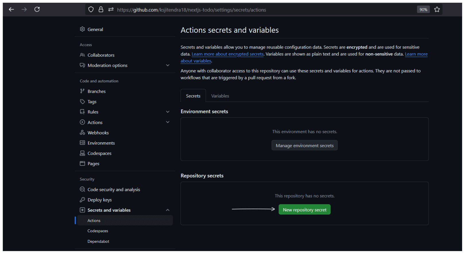 Github Actions Secret